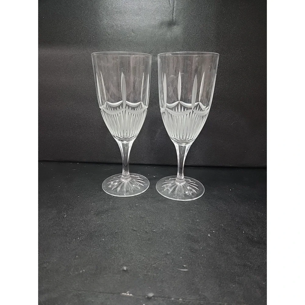 Cristal J.G. Durand Radiance Glasses, Set of 2, Frosted Iced‎ Beverage Glasses